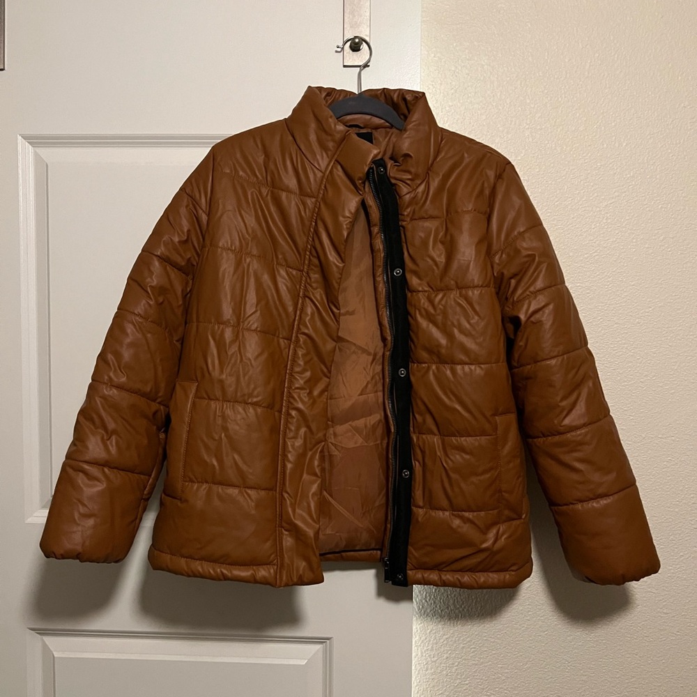 COTTON ON Faux Leather Puffer Size :6 (Small)